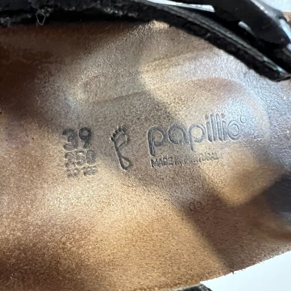 Papillio Birkenstock Gizeh platform sandals black birko flor 39 8 8.5 t strap - Picture 15 of 15